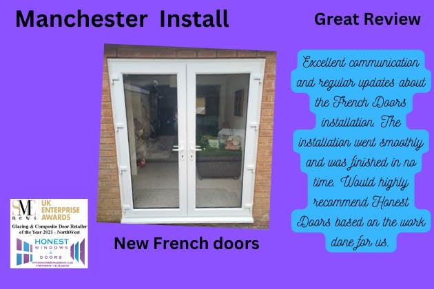 French doors with toughened A rated glass