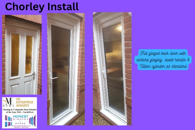 Fully glazed replacement back door with sweet handle & ultion cylinder