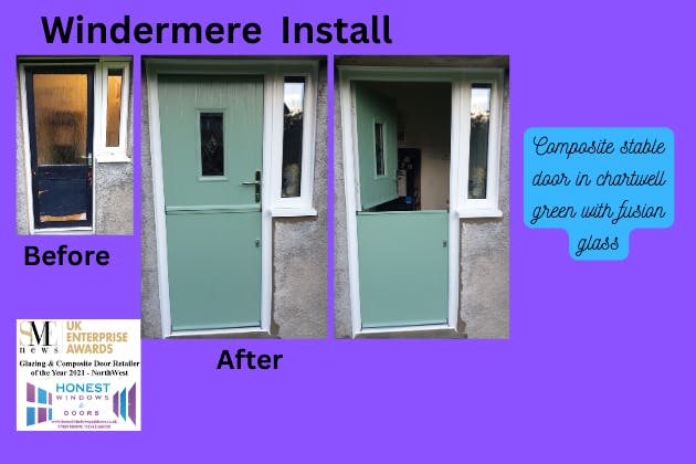 Composite stable door in chartwell green