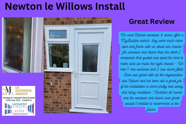 UPVC Back door with Charcoal sticks glazing, sweet handle & Ultion cylinder