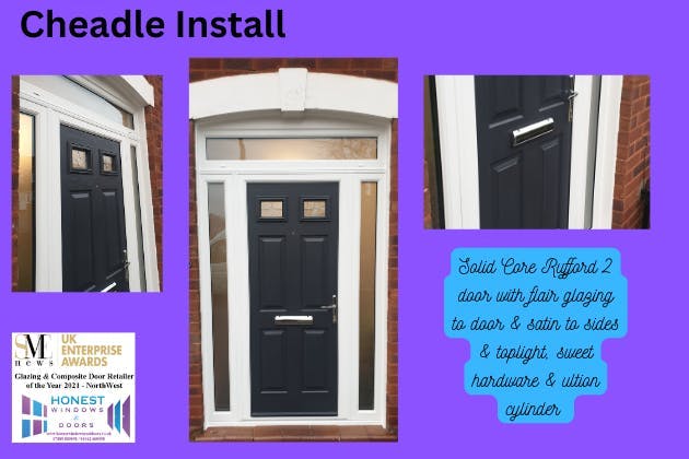 Solid core Rufford 2 in anthracite grey with flair glazing