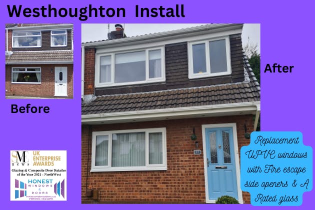 Replacement UPVC windows with fire escape openers